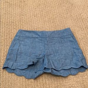 LOFT Denim Scalloped Shorts